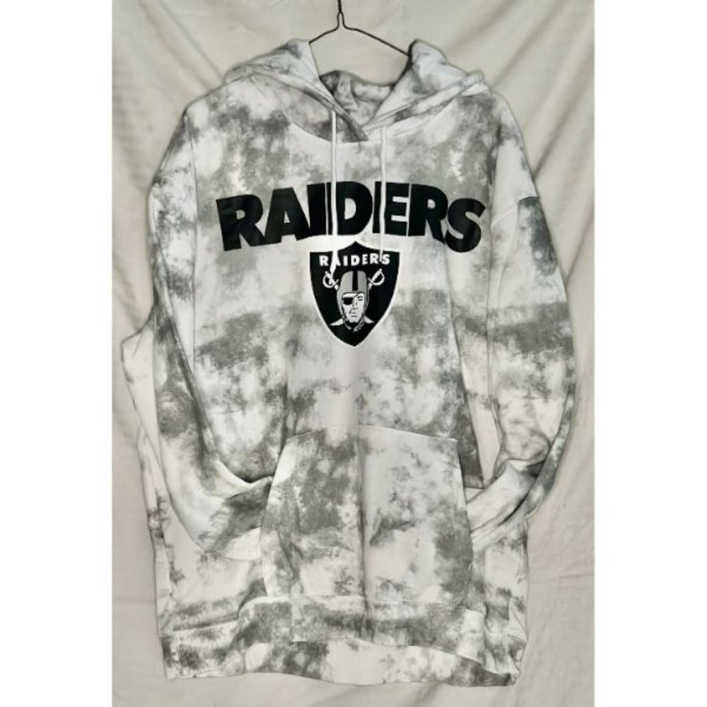 NWT Grey & White Tie Dye Raiders Team Sweatshirt Size 1X